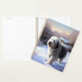 Oud Engels Sheepdog Laat het sneeuwen Kerstmis Planner (Display)