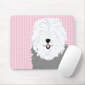 Oud Engels Sheepdog (met bedekte ogen) Muismat (Met muis)