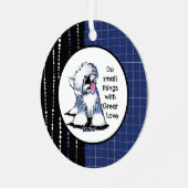 Oud Engels Sheepdog Metalen Ornament (Voorkant links)
