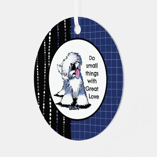 Oud Engels Sheepdog Metalen Ornament (Voorkant links)