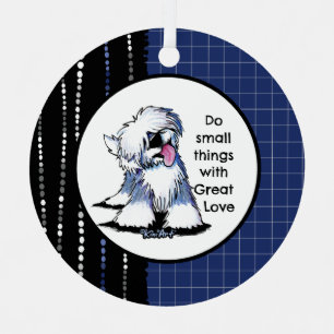 Oud Engels Sheepdog Metalen Ornament