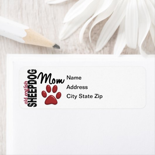 Oud Engels Sheepdog Mom 2 Etiket (Insitu)