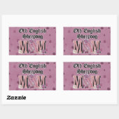 Oud Engels Sheepdog MOM Rechthoekige Sticker (Vel)