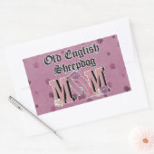 Oud Engels Sheepdog MOM Rechthoekige Sticker (Envelop)
