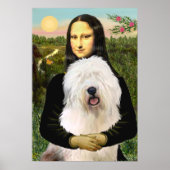 Oud Engels Sheepdog - Mona Lisa Poster (Voorkant)