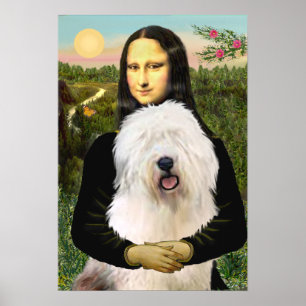 Oud Engels Sheepdog - Mona Lisa Poster