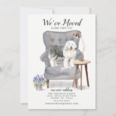 Oud Engels Sheepdog Moving Announement Aankondiging (Voorkant)