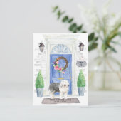 Oud Engels Sheepdog Moving Announement Briefkaart (Staand voorkant)