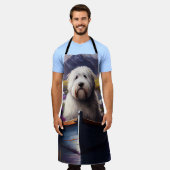 Oud Engels Sheepdog op Paddle: een Schilderachtig Schort (Gedragen)