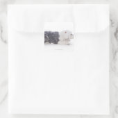 Oud Engels Sheepdog op witte achtergrond Vierkante Sticker (Tas)