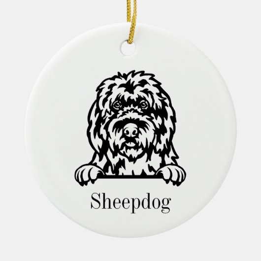 Oud Engels Sheepdog ornament (Voorkant)