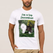 Oud Engels Sheepdog Painting Custom T-shirt (Voorkant)