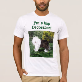 Oud Engels Sheepdog Painting Custom T-shirt