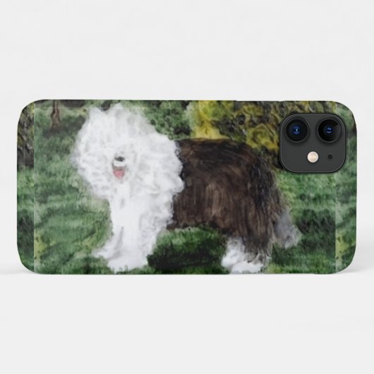 Oud Engels Sheepdog Painting Cute Dog Case-Mate iPhone Case (Achterkant (horizontaal))