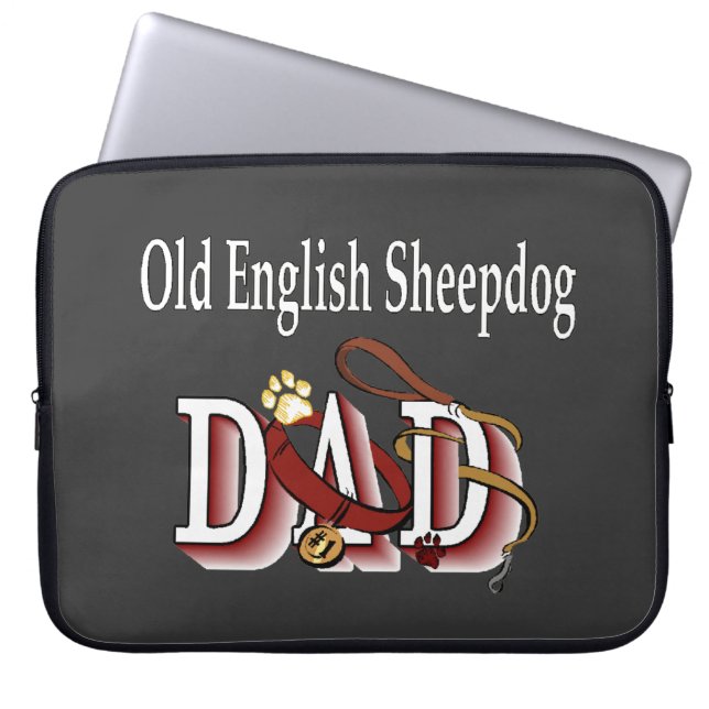 Oud Engels Sheepdog Papa Laptop Sleeve (Voorkant)
