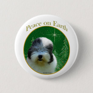 Oud Engels Sheepdog Peace Ronde Button 5,7 Cm