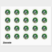 Oud Engels Sheepdog Peace Ronde Sticker (Vel)