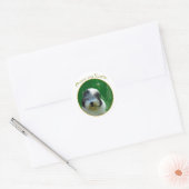 Oud Engels Sheepdog Peace Ronde Sticker (Envelop)