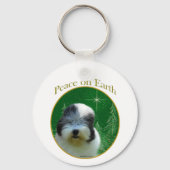 Oud Engels Sheepdog Peace Sleutelhanger (Achterkant)