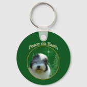 Oud Engels Sheepdog Peace Sleutelhanger (Achterkant)
