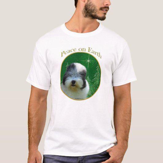 Oud Engels Sheepdog Peace T-shirt (Voorkant)