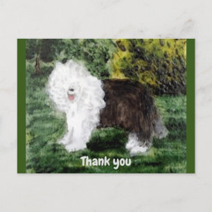 Oud Engels Sheepdog Pet Dank je Briefkaart
