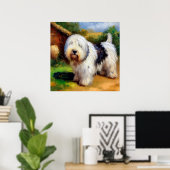 Oud Engels Sheepdog Poster (Thuiskantoor)