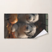 Oud Engels Sheepdog Puppy Herfst Delight Pompoen Bad Handdoek (Handdoek)