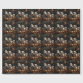 Oud Engels Sheepdog Puppy Herfst Delight Pompoen Cadeaupapier (Vlak)