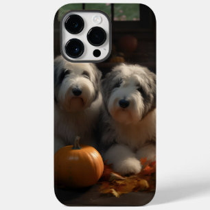 Oud Engels Sheepdog Puppy Herfst Delight Pompoen Case-Mate iPhone 14 Pro Max Hoesje