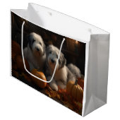 Oud Engels Sheepdog Puppy Herfst Delight Pompoen Groot Cadeauzakje (Voorkant Gekanteld)
