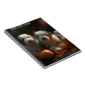 Oud Engels Sheepdog Puppy Herfst Delight Pompoen Notitieboek (Rechterzijde)