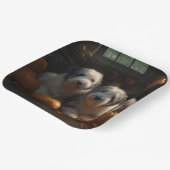 Oud Engels Sheepdog Puppy Herfst Delight Pompoen Papieren Bordje (Gebogen)