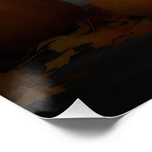 Oud Engels Sheepdog Puppy Herfst Delight Pompoen Perfect Poster (Hoek)