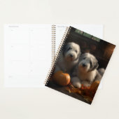 Oud Engels Sheepdog Puppy Herfst Delight Pompoen Planner (Display)