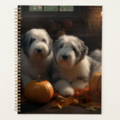 Oud Engels Sheepdog Puppy Herfst Delight Pompoen Planner (Voorkant)