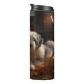 Oud Engels Sheepdog Puppy Herfst Delight Pompoen Thermosbeker (Geroteerd rechts)