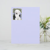 Oud Engels Sheepdog Puppy Painting - Dog Art (Staand voorkant)