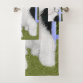 Oud Engels Sheepdog Puppy Painting - Dog Art Bad Handdoek (Insitu)