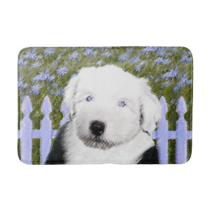 Oud Engels Sheepdog Puppy Painting - Dog Art Badmat