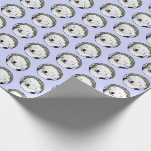 Oud Engels Sheepdog Puppy Painting - Dog Art Cadeaupapier (Hoek)