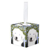 Oud Engels Sheepdog Puppy Painting - Dog Art Decoratie (Voorkant hoekig)