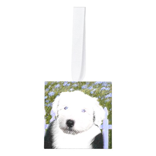 Oud Engels Sheepdog Puppy Painting - Dog Art Decoratie (Voorkant)