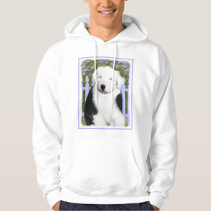 Oud Engels Sheepdog Puppy Painting - Dog Art Hoodie