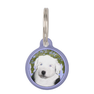 Oud Engels Sheepdog Puppy Painting - Dog Art Huisdierpenning