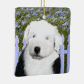 Oud Engels Sheepdog Puppy Painting - Dog Art Keramisch Ornament (Rechts)