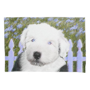 Oud Engels Sheepdog Puppy Painting - Dog Art Kussensloop