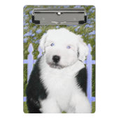 Oud Engels Sheepdog Puppy Painting - Dog Art Mini Klembord (Voorkant)