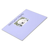 Oud Engels Sheepdog Puppy Painting - Dog Art Note Notitieblok (Schuin)