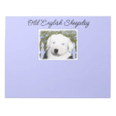 Oud Engels Sheepdog Puppy Painting - Dog Art Note Notitieblok (Voorkant)